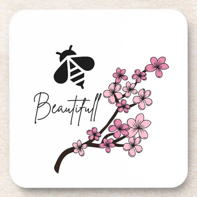 Biene schön getränkeuntersetzer (Vorderseite)