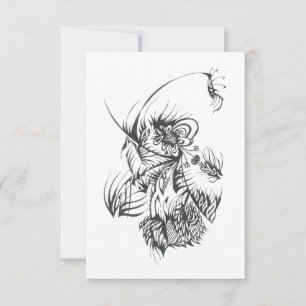 Biene Schwarz Weiß Abstrakte Stammes-Tattoo-Kunst Dankeskarte