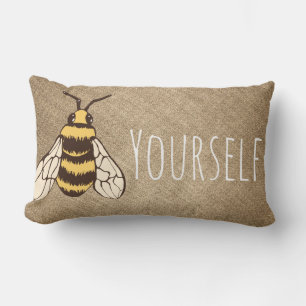 Biene Sie selbst Niedliche Hummel Bee Burlap Lendenkissen