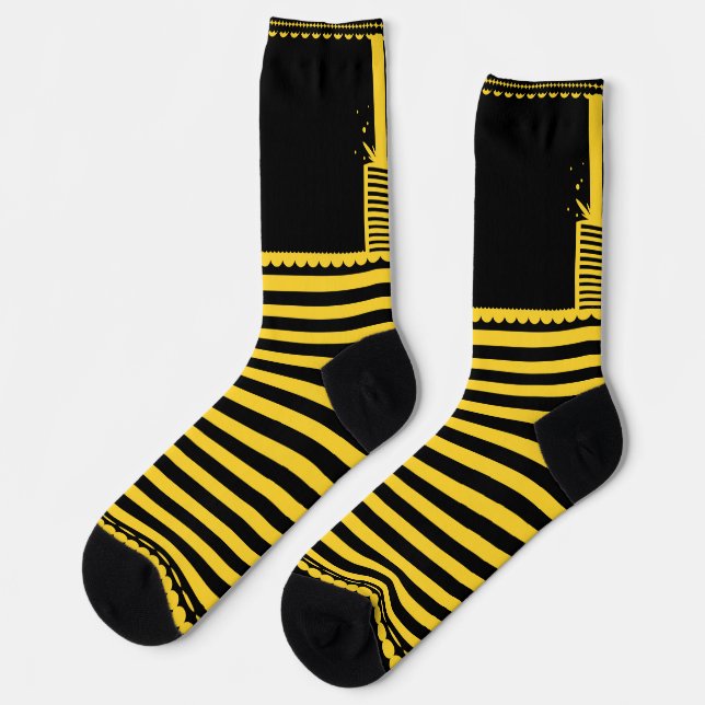 Biene Socken (Linkes Detail)