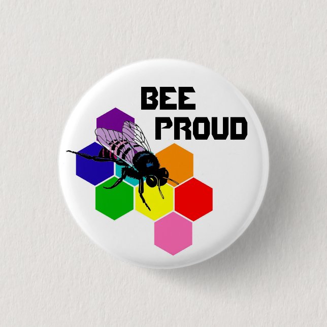 Biene stolz - bisexuelle Flagge Button (Vorderseite)