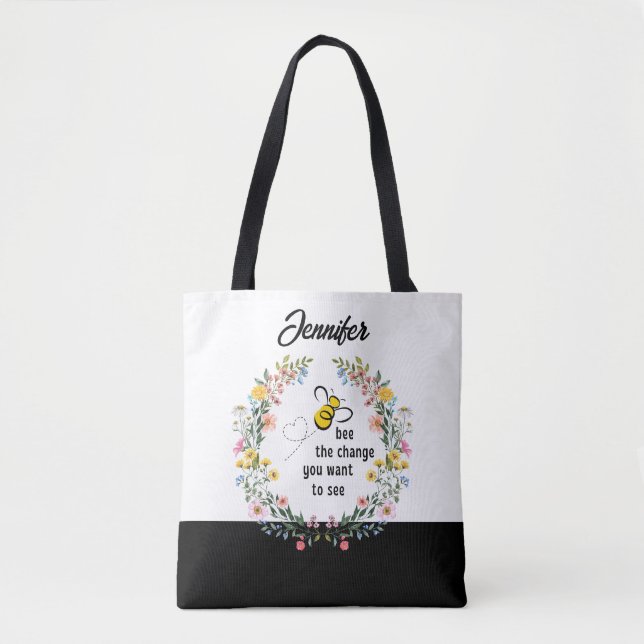 Biene the Change Personalisiert Tote Bag (Vorderseite)