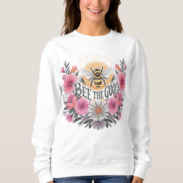 Biene the Good Floral Retro Sweatshirt (Vorderseite)