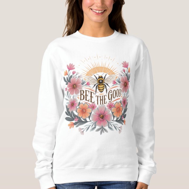 Biene the Good Floral Retro Sweatshirt (Vorderseite)