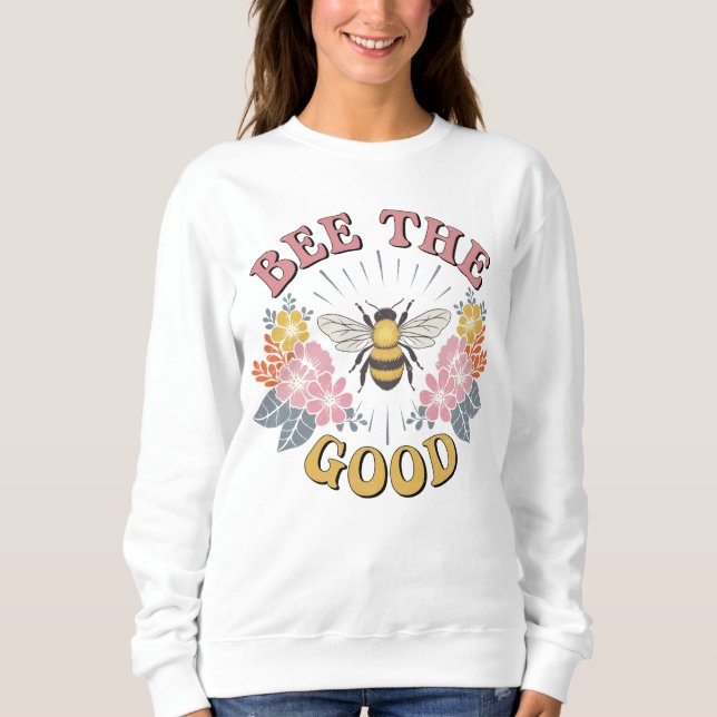 Biene the Good Floral Retro Sweatshirt (Vorderseite)