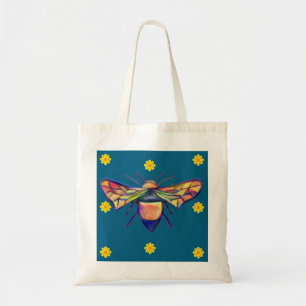 Biene und Blumen-Tasche Tragetasche