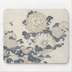Biene und Chrysanthemen Mousepad