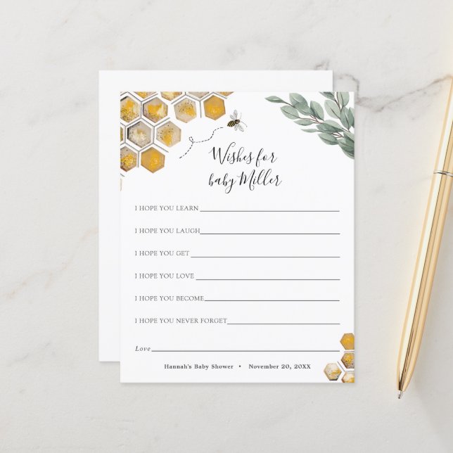 Biene und Eucalyptus Baby Duwer Wish for the Baby (Vorderseite/Rückseite Beispiel)