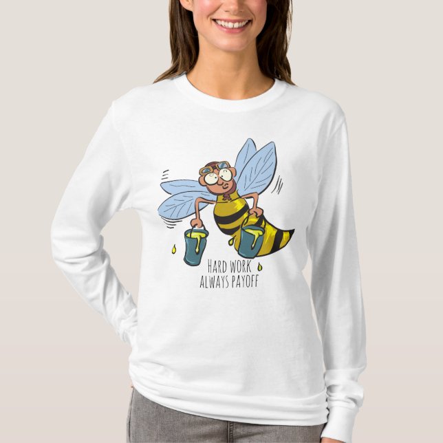 Biene und Honey Long Sleeve T - Shirt (Vorderseite)