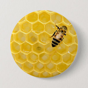 Biene und Honigwabe Button