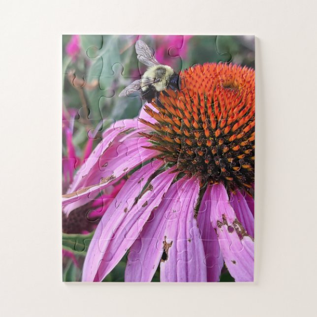Biene und Kegelblume  Puzzle (Vertikal)