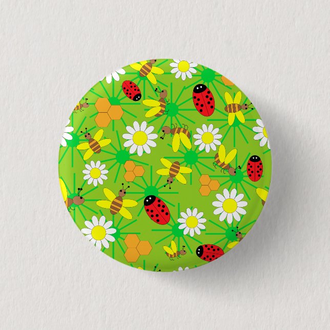 Biene und Lady bug pattern.ai Button (Vorderseite)