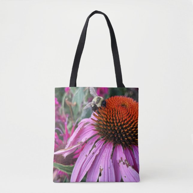 Biene und rosa Blüten-Tasche (Vorderseite)