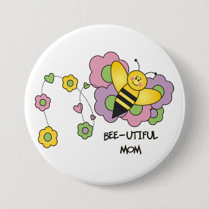 Biene-utiful Mama-Knopf Button