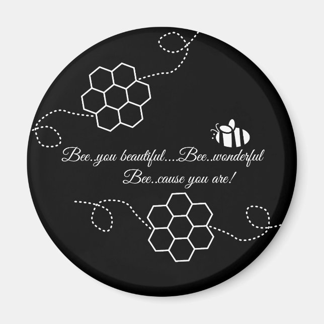 Biene verursacht Minimalistische Bienen & Honeycom Magnet (Vorne)