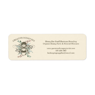 Biene Vintage Aquarell Blumen Handgezeichnet