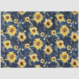 Biene w Sonnenblumen Blütenblume Rustikale Navy Ho Seidenpapier