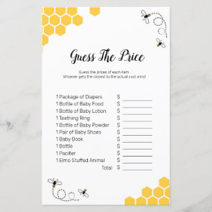 Biene Watercolor rät das Preisspiel