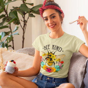 Biene Wildblumen Grafik T-Shirt