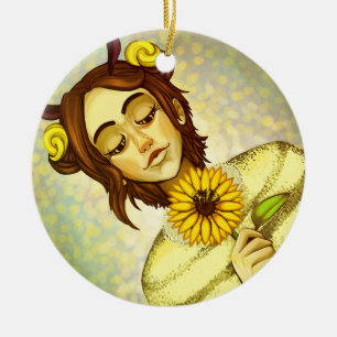 Bienemädchen Keramik Ornament