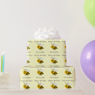 Bienen addieren gerade Namensgeburtstag Geschenkpapier