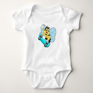 Bienen als Skater mit Skateboard Baby Strampler