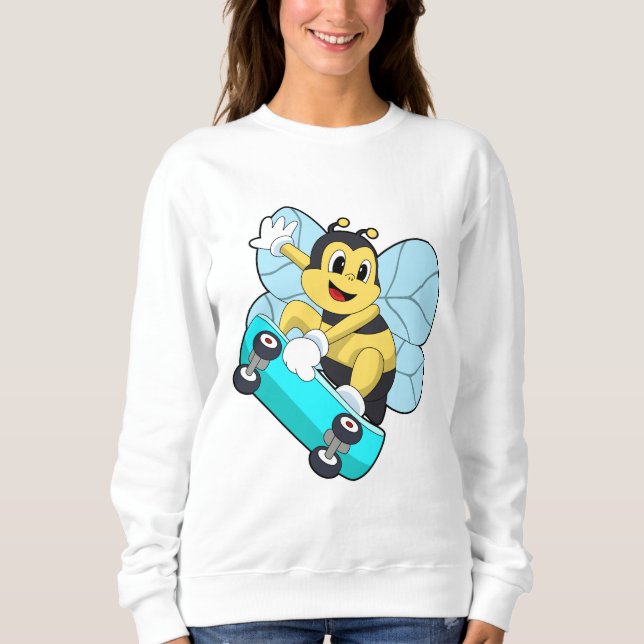 Bienen als Skater mit Skateboard Sweatshirt (Vorderseite)