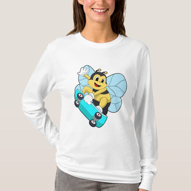 Bienen als Skater mit Skateboard T-Shirt (Vorderseite)