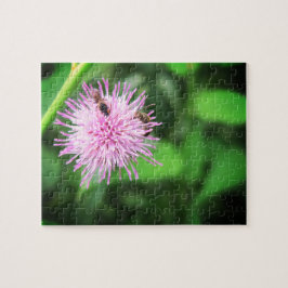 Bienen auf einem Distel entspannende Puzzle