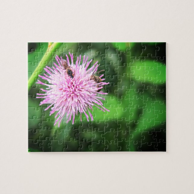 Bienen auf einem Distel entspannende Puzzle (Horizontal)