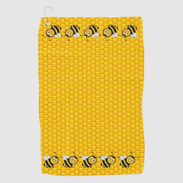 Bienen auf Honeycomb Golfhandtuch (Vorderseite)
