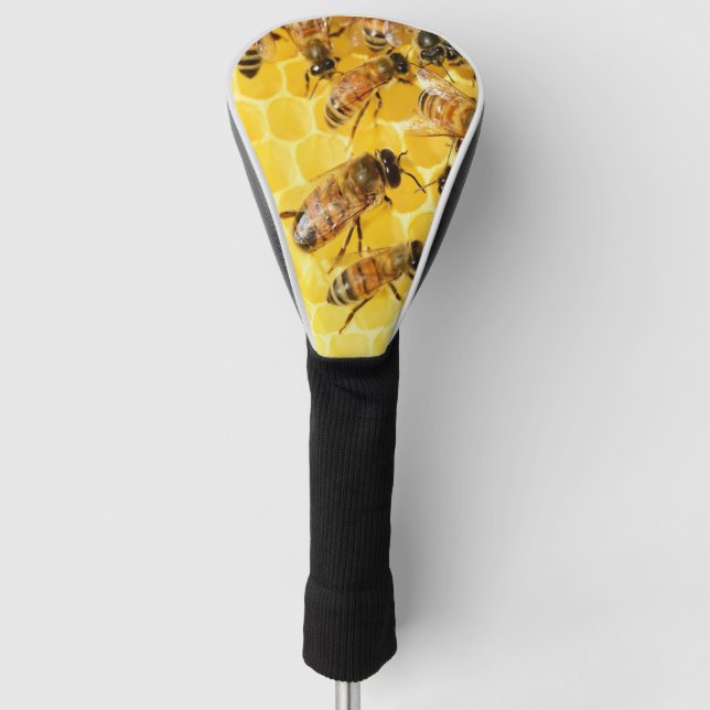 Bienen auf Honigwabe Golf Headcover (Vorderseite)