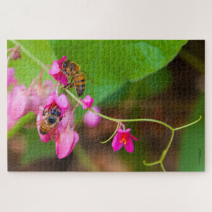 Bienen auf Korallenreben Blume Fotografieren Puzzle