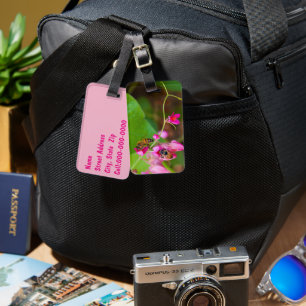 Bienen auf Korallenweinpflanzen Blume Fotografie Gepäckanhänger