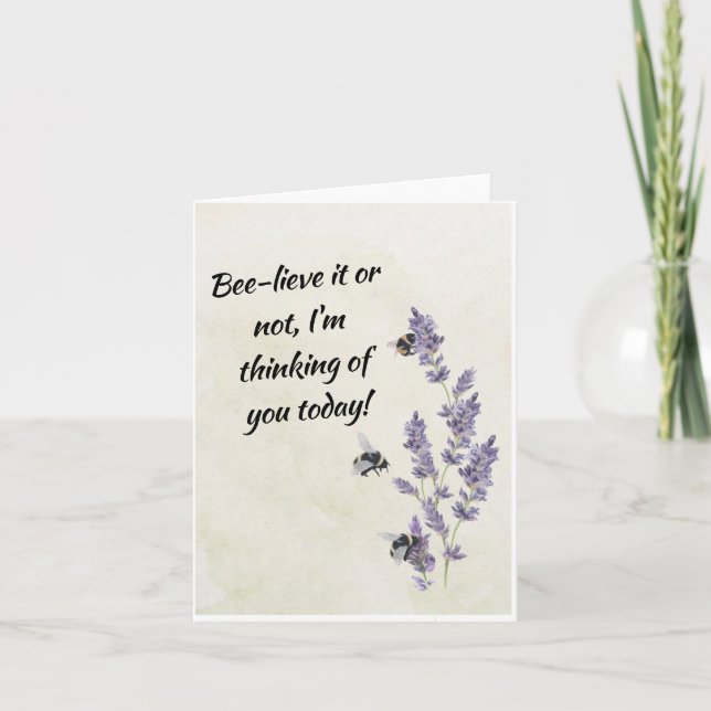 Bienen auf Lavendel Blume Denken Sie an Ihre Note  (Vorderseite)