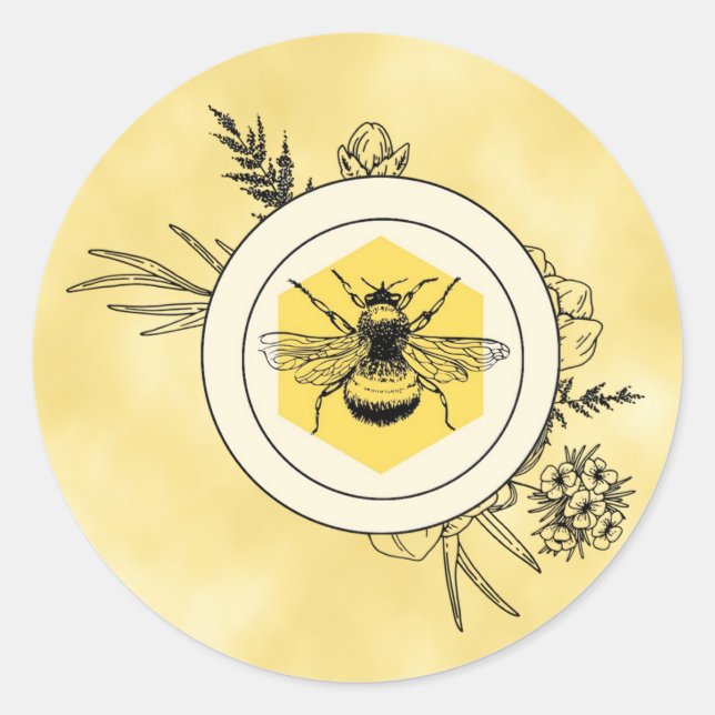 Bienen-Aufkleber Runder Aufkleber (Vorderseite)