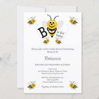 Bienen Baby Shower Einladung