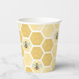 Bienen-Baby-Shower-Waben Pappbecher