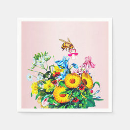 Bienen Babydusche Rosa Schnuller Serviette