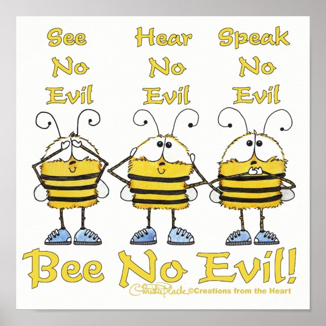 Bienen "Bee No Evil" Poster (Vorne)
