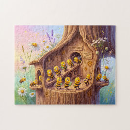 Bienen bereiten sich auf eine fröhliche, komödiant puzzle