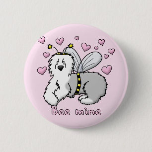 Bienen-Bergwerk-alter englischer Schäferhund Button