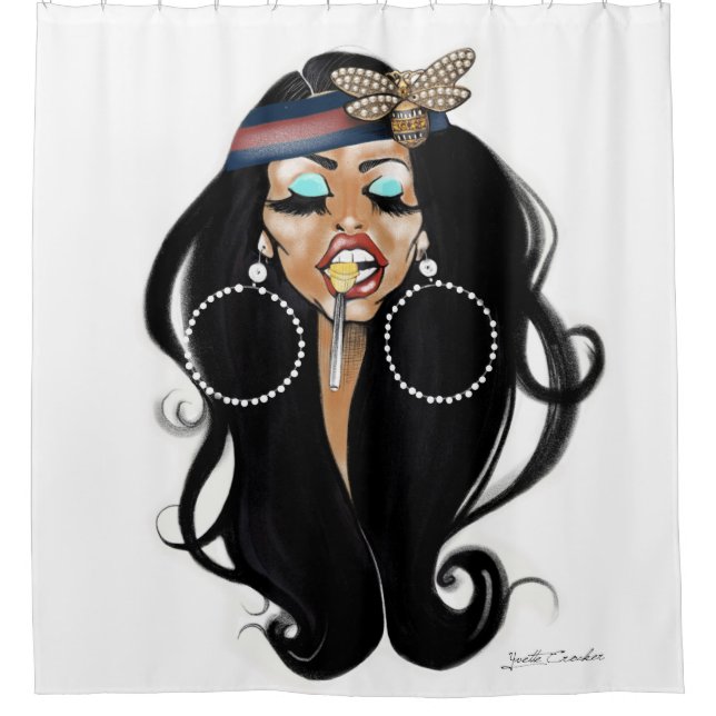 Bienen-bescheidener Duschvorhang (Vorderseite)