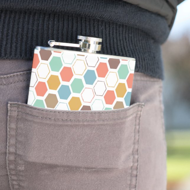 Bienen-Bienenstock-Modul-Muster Flachmann (Beispiel)