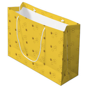 Bienen-Bienenwaben-Muster Große Geschenktüte