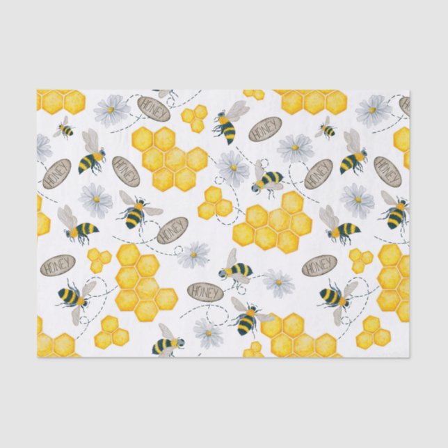 Bienen, Blume und Honig Seidenpapier (Vorderseite)