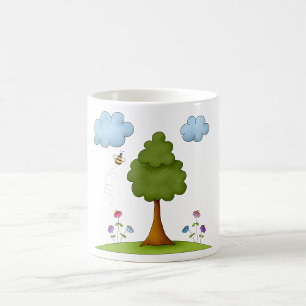 Bienen Blume und Wolken Kaffeetasse