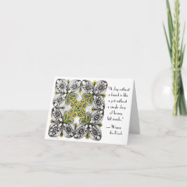 Bienen & Blumen Handgezeichnete Doodle-Freundschaf Karte