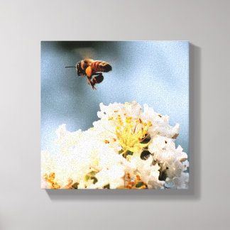 Bienen-Blumen-Leinwanddruck Leinwanddruck