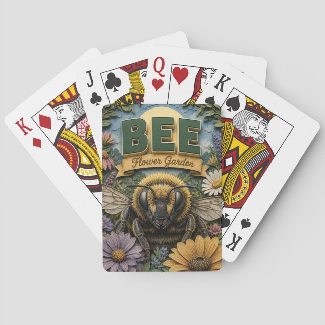 Bienen-Blumengarten POPCUT Spielkarten (Rückseite)